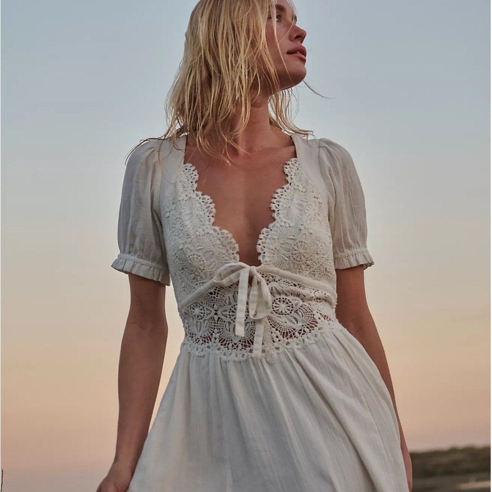 Free People All You Need Is Lace Midi - Ivory / XS